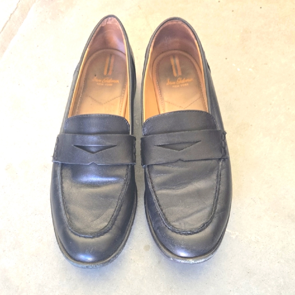 Sam Edelman Black Leather Slip-On Loafers
